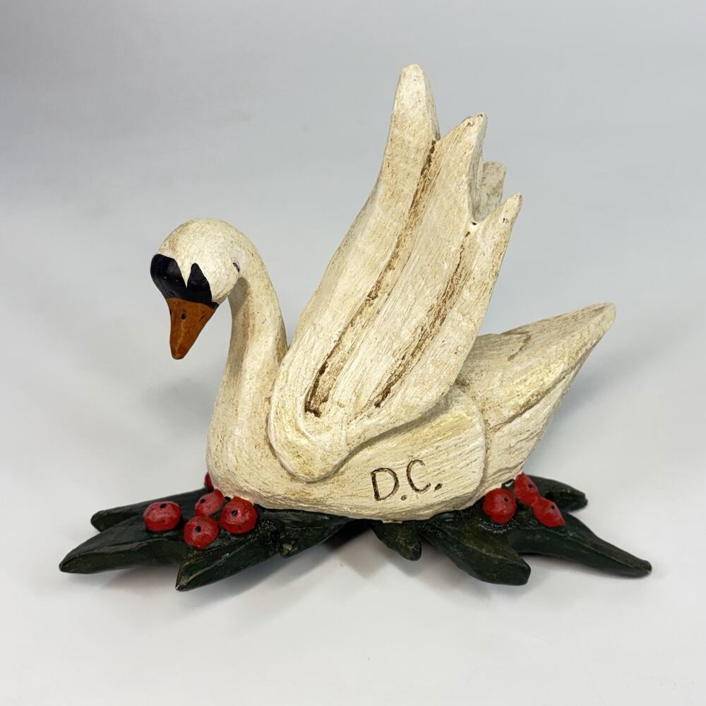 House of Hatten Seven Swans a Swimming 7 Twelve Days Of Christmas Ornament VTG